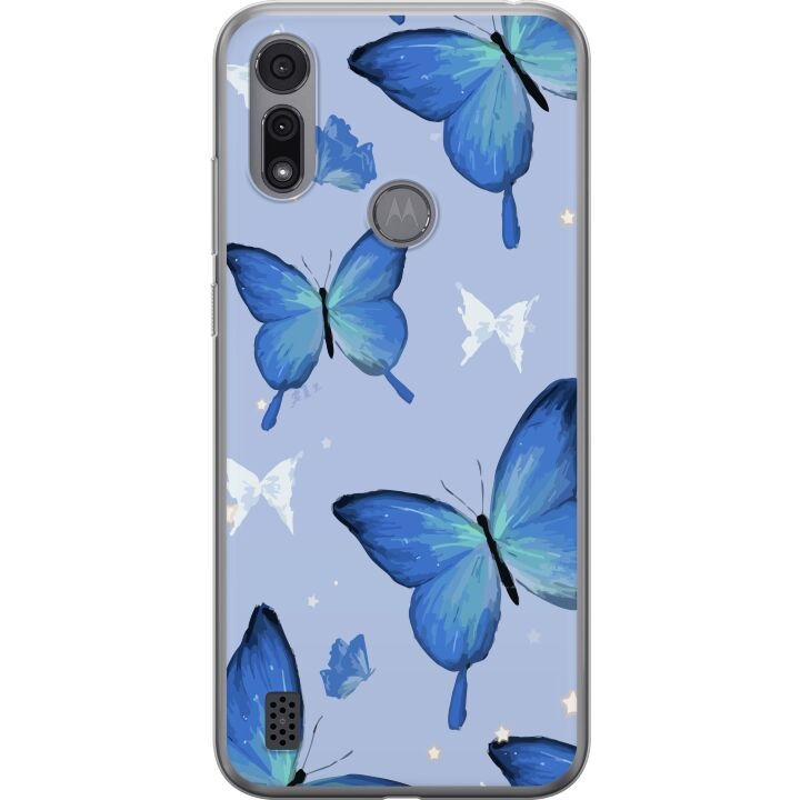 Mobile case for Motorola Moto E6i with Blue butterflies design in the group SMARTPHONE & TABLETS / Phone cases / Motorola at TP E-commerce Nordic AB (A54357)