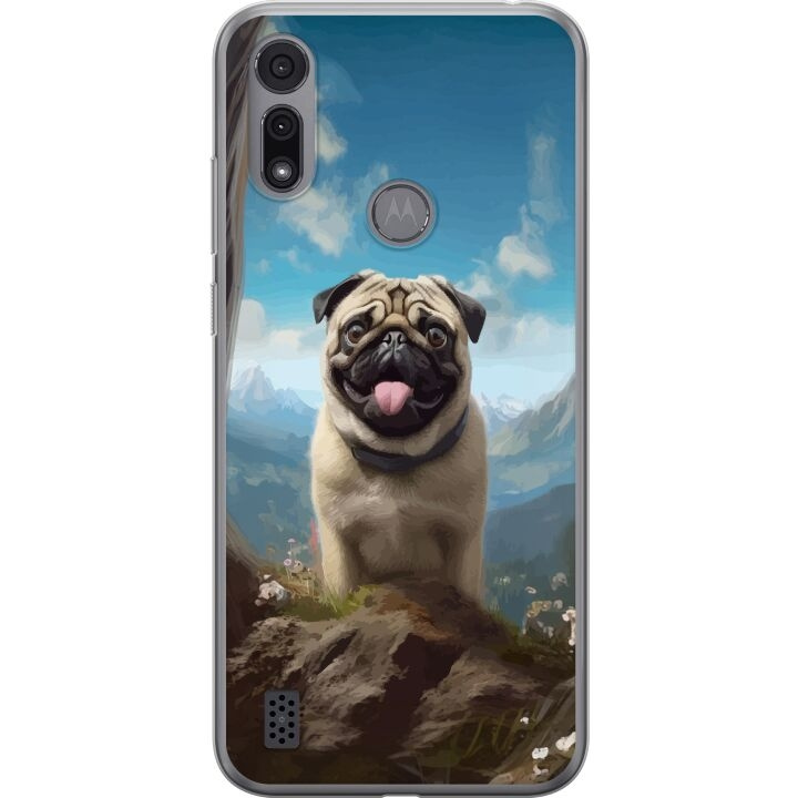 Mobile case for Motorola Moto E6i with Happy Dog design in the group SMARTPHONE & TABLETS / Phone cases / Motorola at TP E-commerce Nordic AB (A54359)