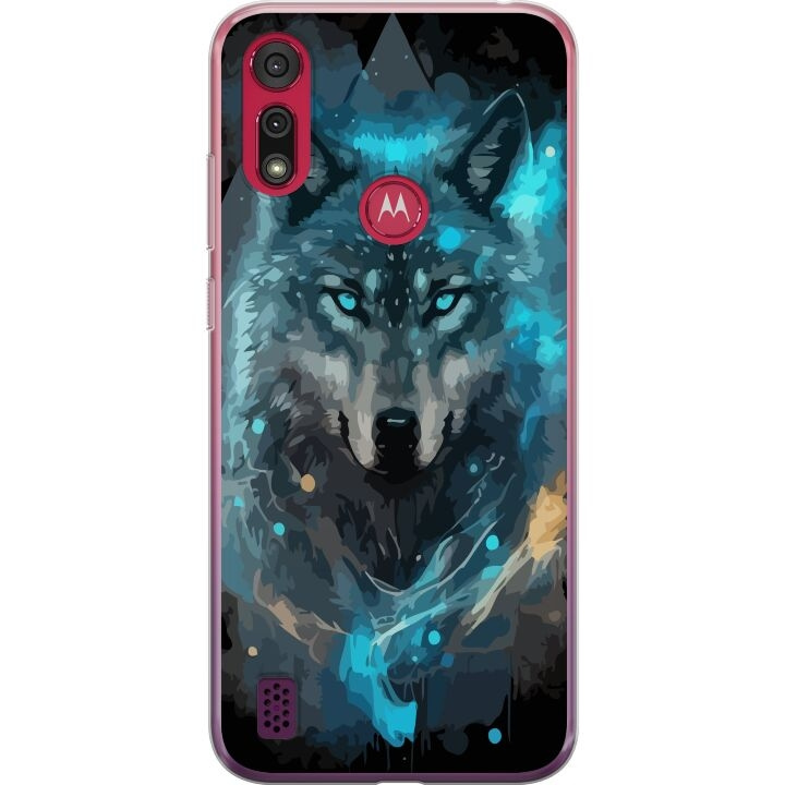 Mobile case for Motorola Moto E6s (2020) with Wolf design in the group SMARTPHONE & TABLETS / Phone cases / Motorola at TP E-commerce Nordic AB (A54373)