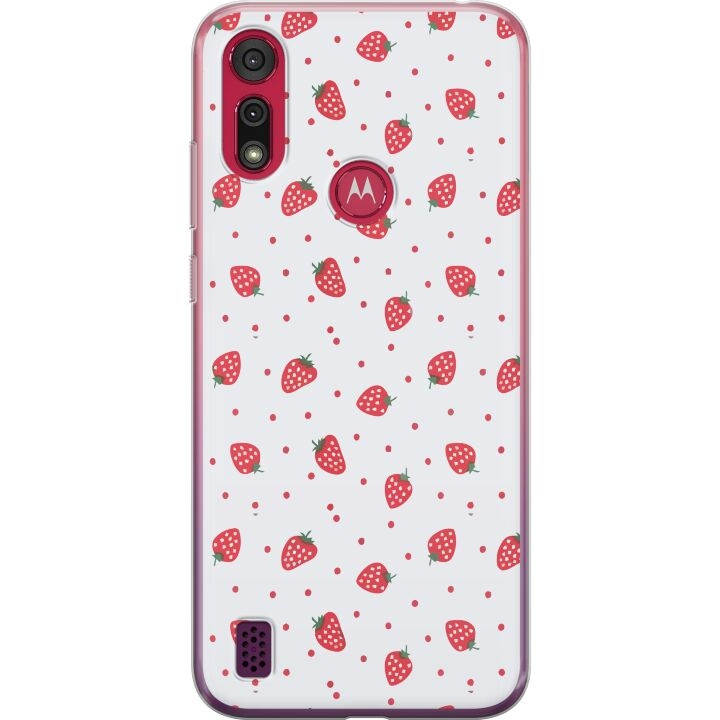 Mobile case for Motorola Moto E6s (2020) with Strawberries design in the group SMARTPHONE & TABLETS / Phone cases / Motorola at TP E-commerce Nordic AB (A54385)