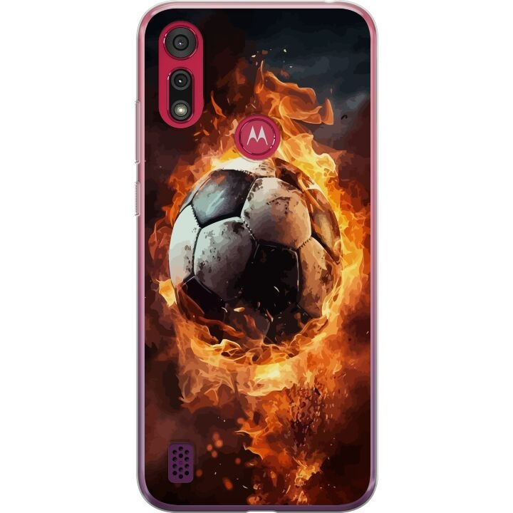 Mobile case for Motorola Moto E6s (2020) with Football design in the group SMARTPHONE & TABLETS / Phone cases / Motorola at TP E-commerce Nordic AB (A54389)