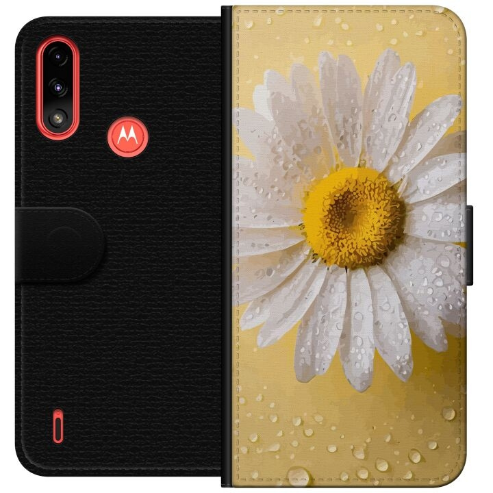 Wallet case for Motorola Moto E7 Power with Porslinsblomma design in the group SMARTPHONE & TABLETS / Phone cases / Motorola at TP E-commerce Nordic AB (A54422)