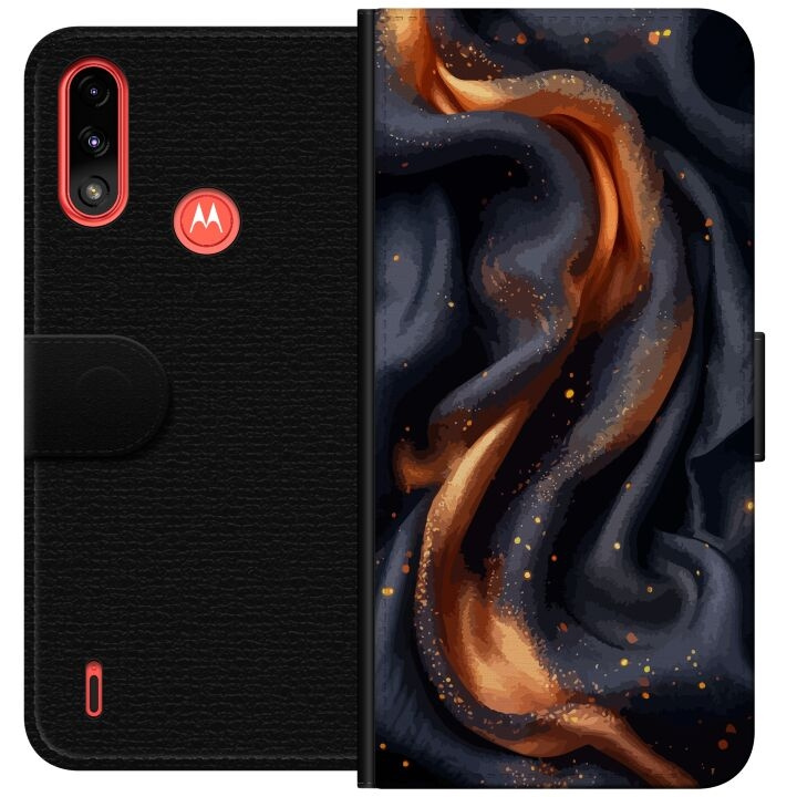 Wallet case for Motorola Moto E7 Power with Fiery silk design in the group SMARTPHONE & TABLETS / Phone cases / Motorola at TP E-commerce Nordic AB (A54423)