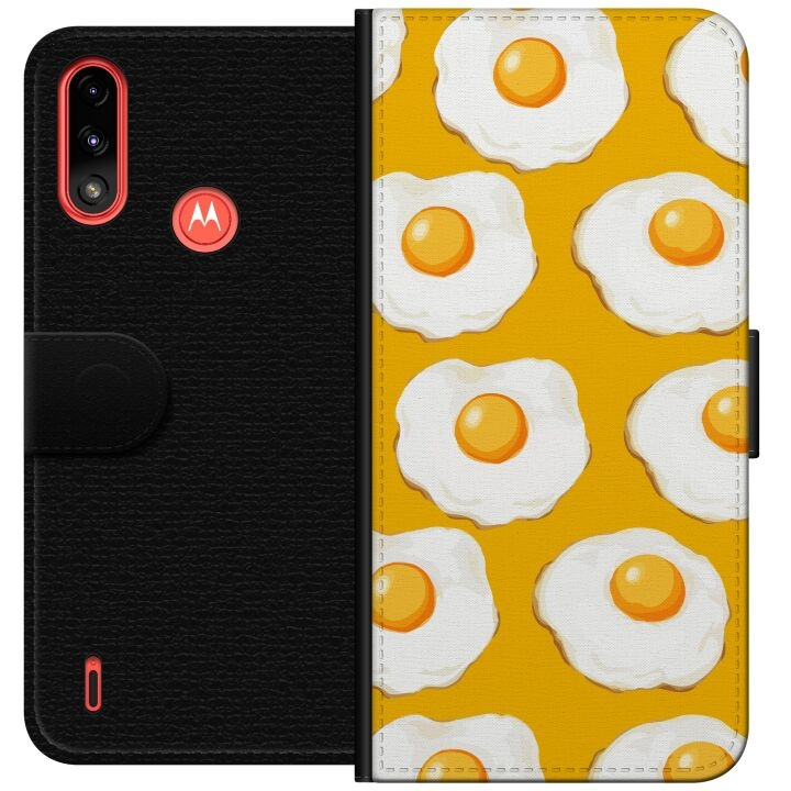 Wallet case for Motorola Moto E7 Power with Fried egg design in the group SMARTPHONE & TABLETS / Phone cases / Motorola at TP E-commerce Nordic AB (A54424)