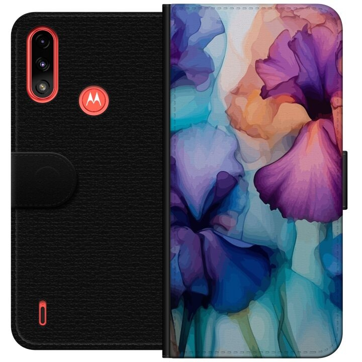 Wallet case for Motorola Moto E7 Power with Magical flowers design in the group SMARTPHONE & TABLETS / Phone cases / Motorola at TP E-commerce Nordic AB (A54425)