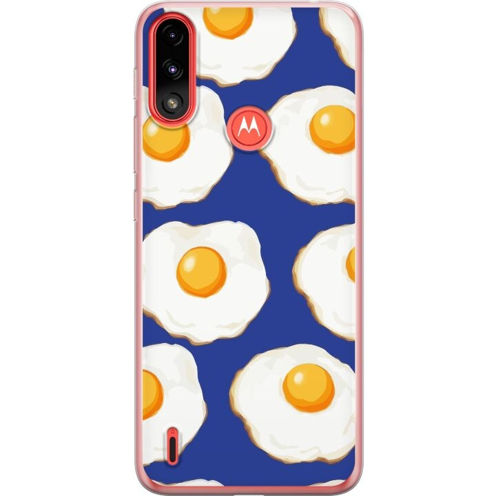 Mobile case for Motorola Moto E7 Power with Fried eggs design in the group SMARTPHONE & TABLETS / Phone cases / Motorola at TP E-commerce Nordic AB (A54455)