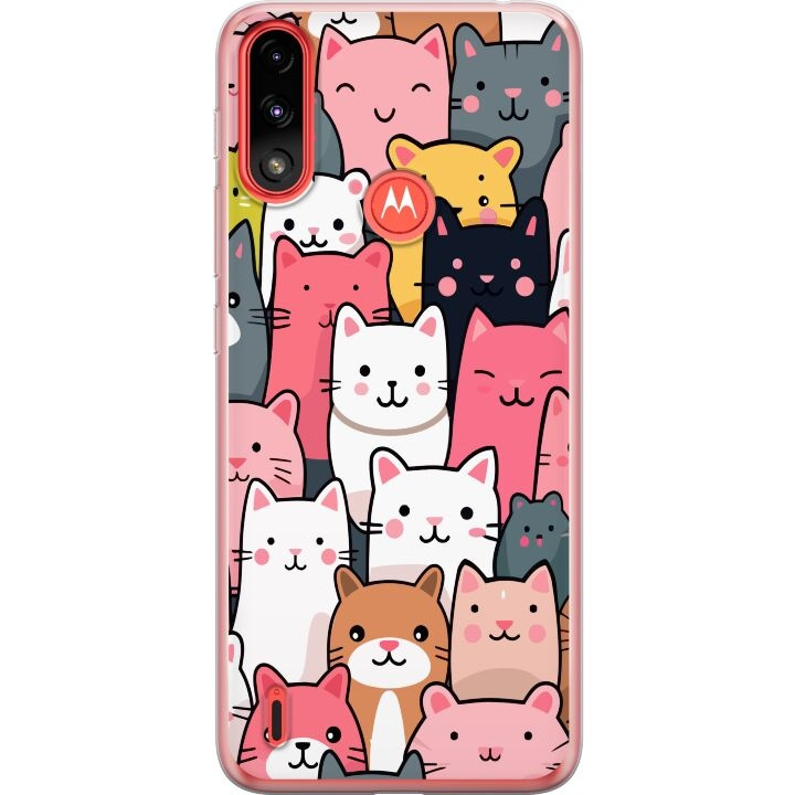 Mobile case for Motorola Moto E7 Power with Cat pattern design in the group SMARTPHONE & TABLETS / Phone cases / Motorola at TP E-commerce Nordic AB (A54457)