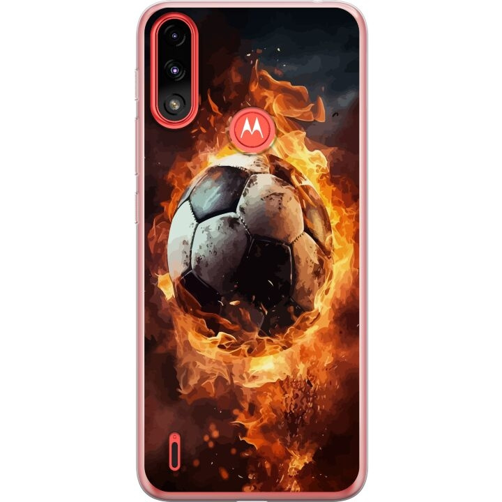 Mobile case for Motorola Moto E7 Power with Football design in the group SMARTPHONE & TABLETS / Phone cases / Motorola at TP E-commerce Nordic AB (A54470)