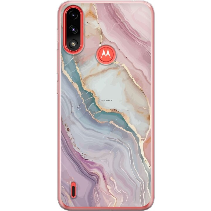 Mobile case for Motorola Moto E7 Power with Marble design in the group SMARTPHONE & TABLETS / Phone cases / Motorola at TP E-commerce Nordic AB (A54471)