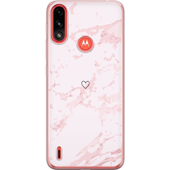 Mobile case for Motorola Moto E7 Power with Pink Heart design in the group SMARTPHONE & TABLETS / Phone cases / Motorola at TP E-commerce Nordic AB (A54472)