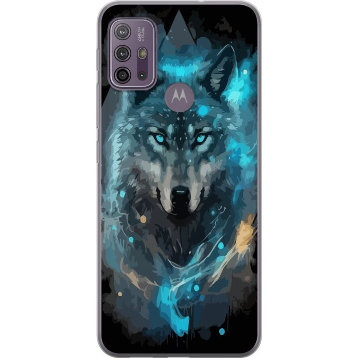 Mobile case for Motorola Moto G10 with Wolf design in the group SMARTPHONE & TABLETS / Phone cases / Motorola at TP E-commerce Nordic AB (A54589)