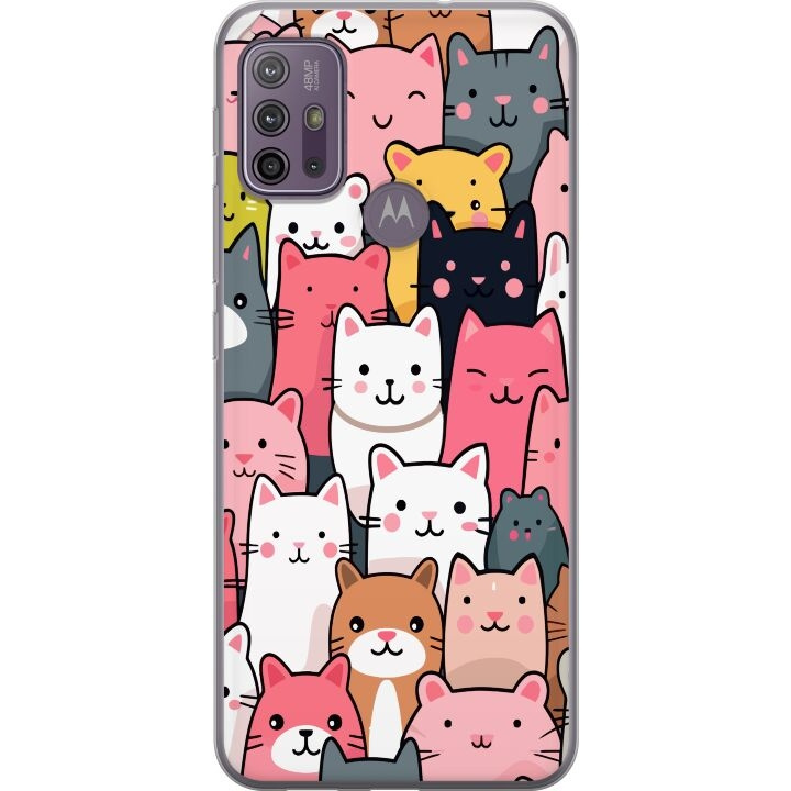 Mobile case for Motorola Moto G10 with Cat pattern design in the group SMARTPHONE & TABLETS / Phone cases / Motorola at TP E-commerce Nordic AB (A54592)