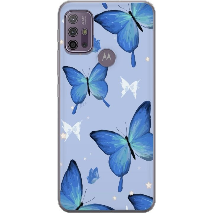 Mobile case for Motorola Moto G10 with Blue butterflies design in the group SMARTPHONE & TABLETS / Phone cases / Motorola at TP E-commerce Nordic AB (A54600)