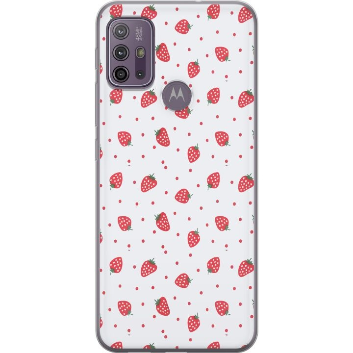 Mobile case for Motorola Moto G10 with Strawberries design in the group SMARTPHONE & TABLETS / Phone cases / Motorola at TP E-commerce Nordic AB (A54601)