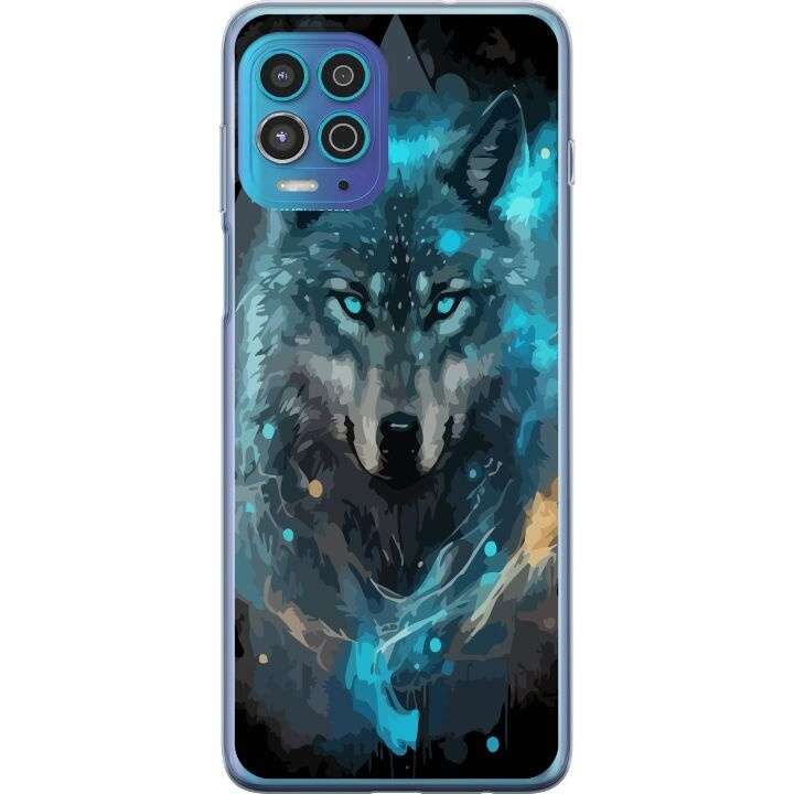 Mobile case for Motorola Moto G100 with Wolf design in the group SMARTPHONE & TABLETS / Phone cases / Motorola at TP E-commerce Nordic AB (A54616)