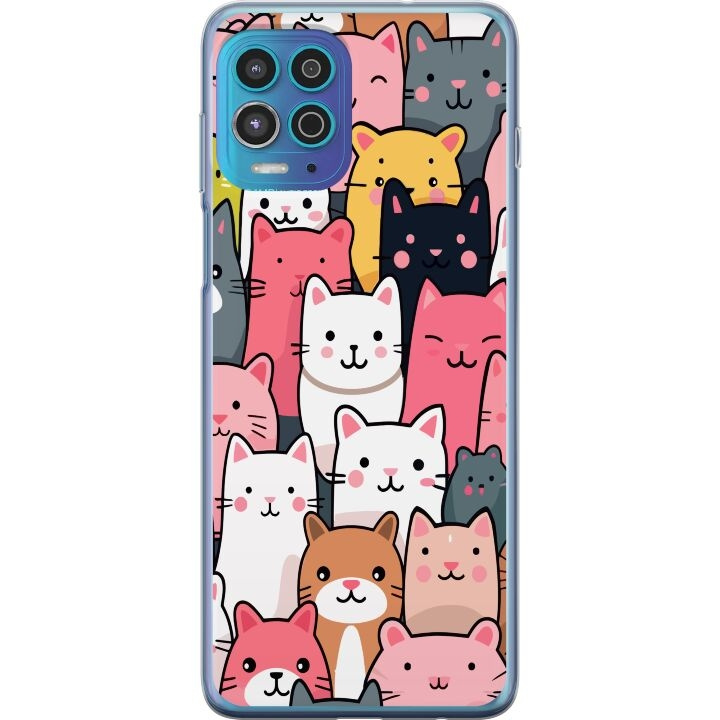 Mobile case for Motorola Moto G100 with Cat pattern design in the group SMARTPHONE & TABLETS / Phone cases / Motorola at TP E-commerce Nordic AB (A54619)