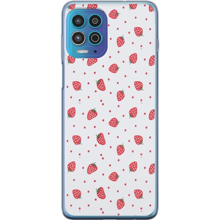 Mobile case for Motorola Moto G100 with Strawberries design in the group SMARTPHONE & TABLETS / Phone cases / Motorola at TP E-commerce Nordic AB (A54628)