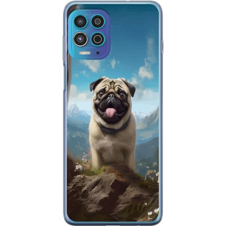 Mobile case for Motorola Moto G100 with Happy Dog design in the group SMARTPHONE & TABLETS / Phone cases / Motorola at TP E-commerce Nordic AB (A54629)