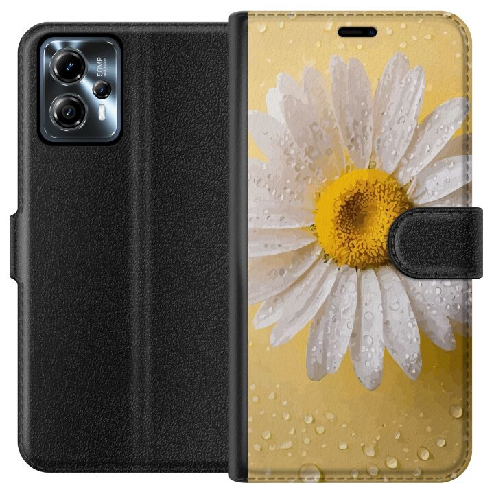 Wallet case for Motorola Moto G13 with Porslinsblomma design in the group SMARTPHONE & TABLETS / Phone cases / Motorola at TP E-commerce Nordic AB (A54638)