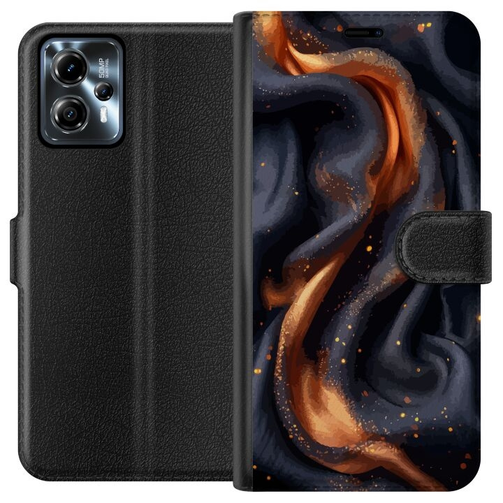 Wallet case for Motorola Moto G13 with Fiery silk design in the group SMARTPHONE & TABLETS / Phone cases / Motorola at TP E-commerce Nordic AB (A54639)