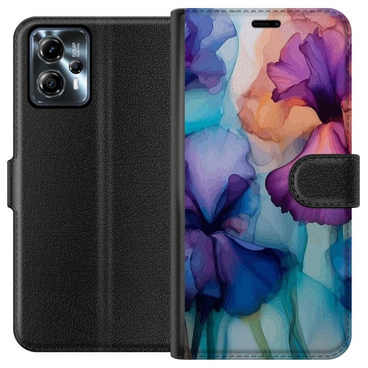 Wallet case for Motorola Moto G13 with Magical flowers design in the group SMARTPHONE & TABLETS / Phone cases / Motorola at TP E-commerce Nordic AB (A54641)