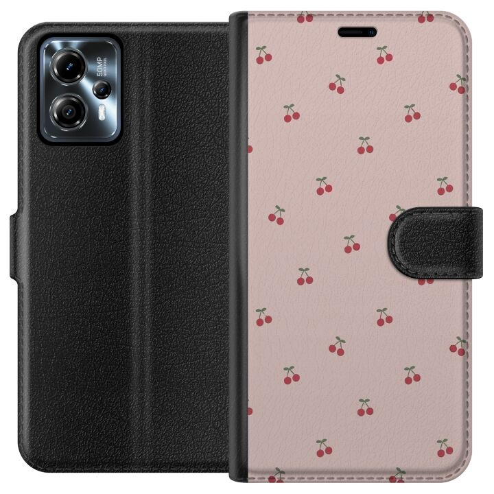 Wallet case for Motorola Moto G13 with Cherry design in the group SMARTPHONE & TABLETS / Phone cases / Motorola at TP E-commerce Nordic AB (A54645)