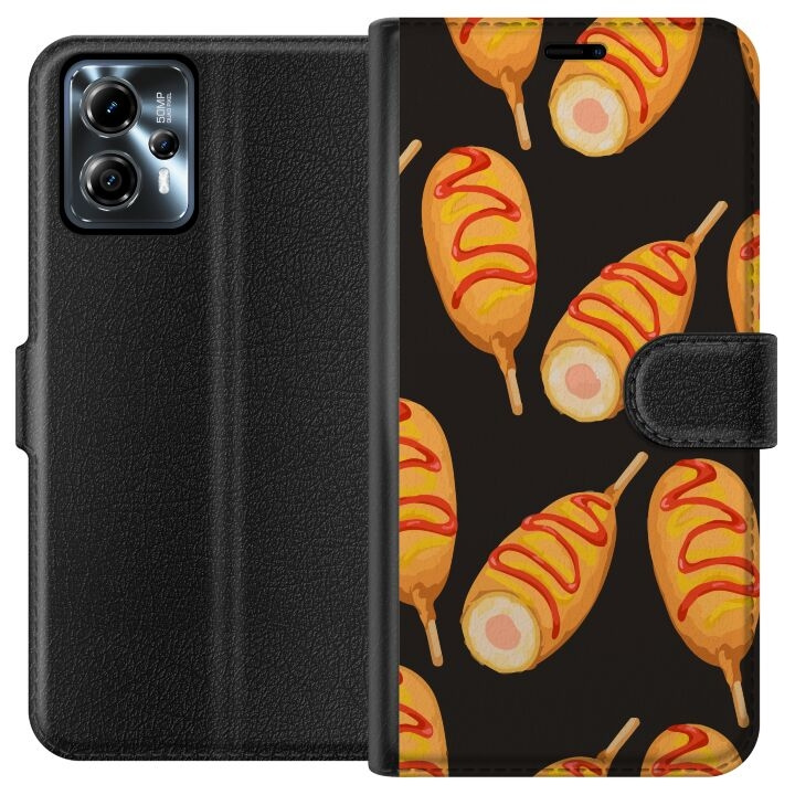 Wallet case for Motorola Moto G13 with Chicken drumstick design in the group SMARTPHONE & TABLETS / Phone cases / Motorola at TP E-commerce Nordic AB (A54647)