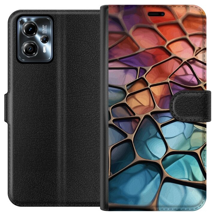 Wallet case for Motorola Moto G13 with Metallic pattern design in the group SMARTPHONE & TABLETS / Phone cases / Motorola at TP E-commerce Nordic AB (A54648)