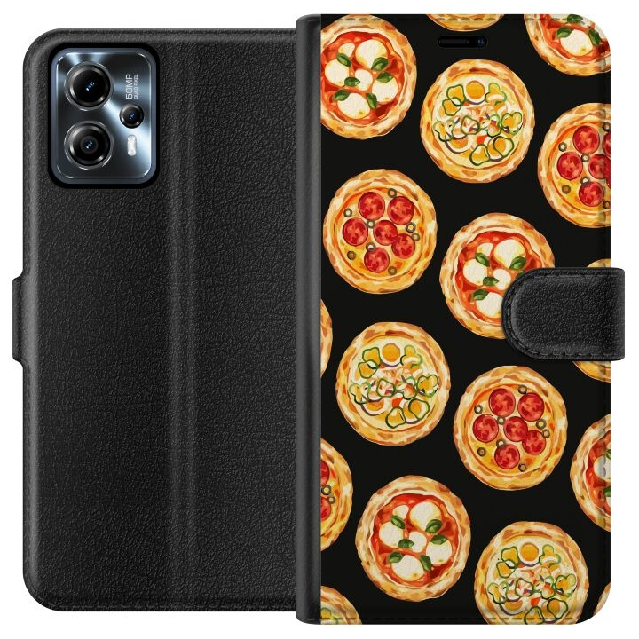 Wallet case for Motorola Moto G13 with Pizza design in the group SMARTPHONE & TABLETS / Phone cases / Motorola at TP E-commerce Nordic AB (A54651)