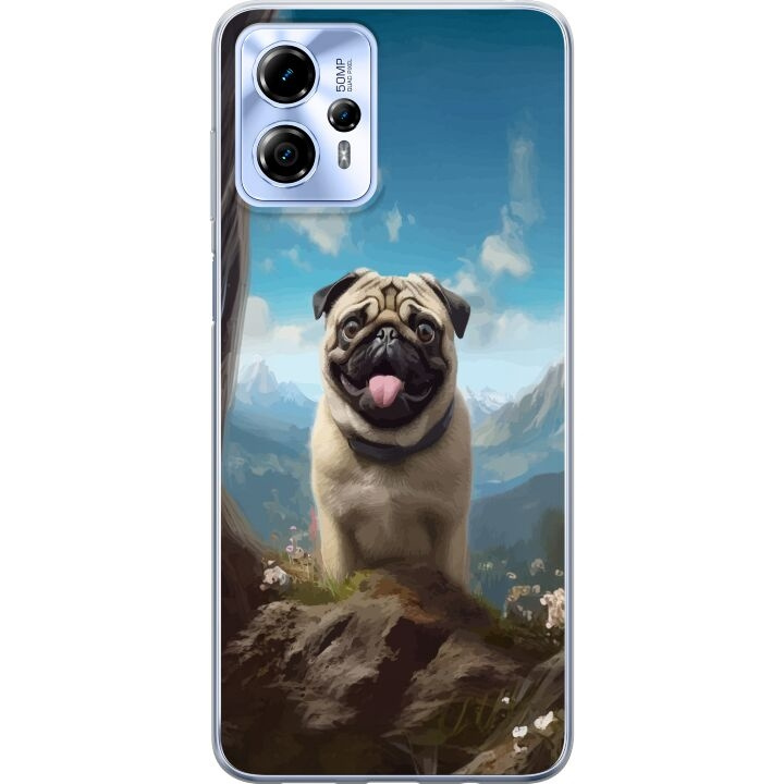 Mobile case for Motorola Moto G13 with Happy Dog design in the group SMARTPHONE & TABLETS / Phone cases / Motorola at TP E-commerce Nordic AB (A54683)