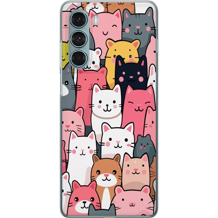 Mobile case for Motorola Moto G200 5G with Cat pattern design in the group SMARTPHONE & TABLETS / Phone cases / Motorola at TP E-commerce Nordic AB (A54727)