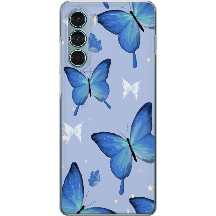 Mobile case for Motorola Moto G200 5G with Blue butterflies design in the group SMARTPHONE & TABLETS / Phone cases / Motorola at TP E-commerce Nordic AB (A54735)