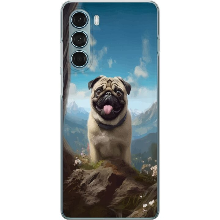 Mobile case for Motorola Moto G200 5G with Happy Dog design in the group SMARTPHONE & TABLETS / Phone cases / Motorola at TP E-commerce Nordic AB (A54737)