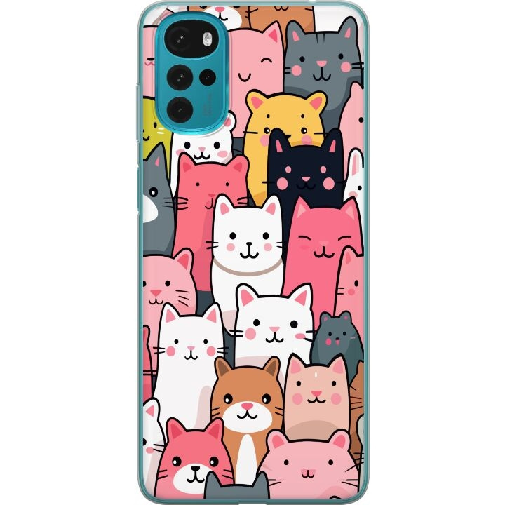 Mobile case for Motorola Moto G22 with Cat pattern design in the group SMARTPHONE & TABLETS / Phone cases / Motorola at TP E-commerce Nordic AB (A54754)