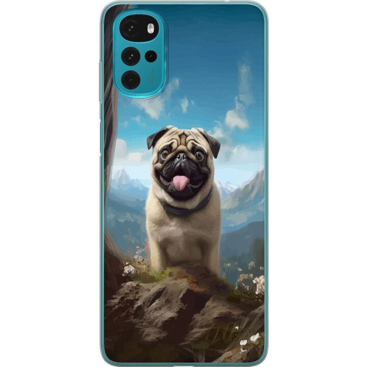 Mobile case for Motorola Moto G22 with Happy Dog design in the group SMARTPHONE & TABLETS / Phone cases / Motorola at TP E-commerce Nordic AB (A54764)