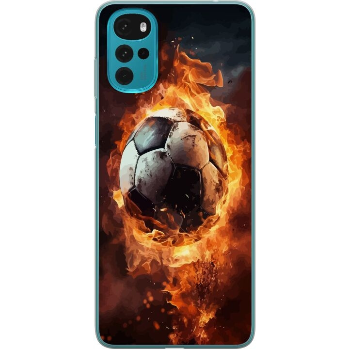 Mobile case for Motorola Moto G22 with Football design in the group SMARTPHONE & TABLETS / Phone cases / Motorola at TP E-commerce Nordic AB (A54767)