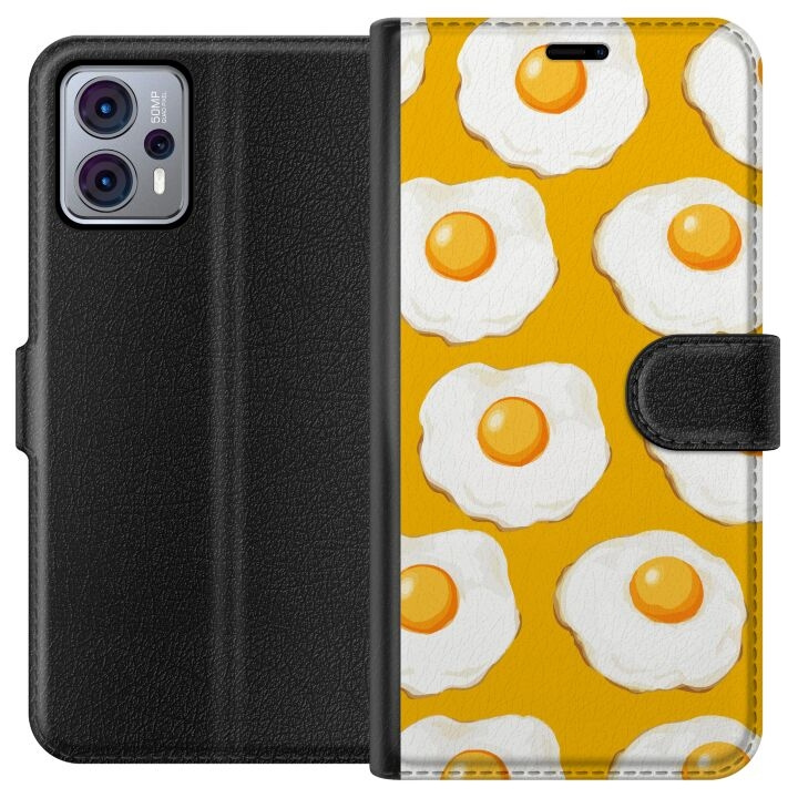 Wallet case for Motorola Moto G23 with Fried egg design in the group SMARTPHONE & TABLETS / Phone cases / Motorola at TP E-commerce Nordic AB (A54775)