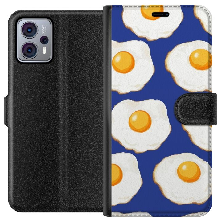 Wallet case for Motorola Moto G23 with Fried eggs design in the group SMARTPHONE & TABLETS / Phone cases / Motorola at TP E-commerce Nordic AB (A54779)