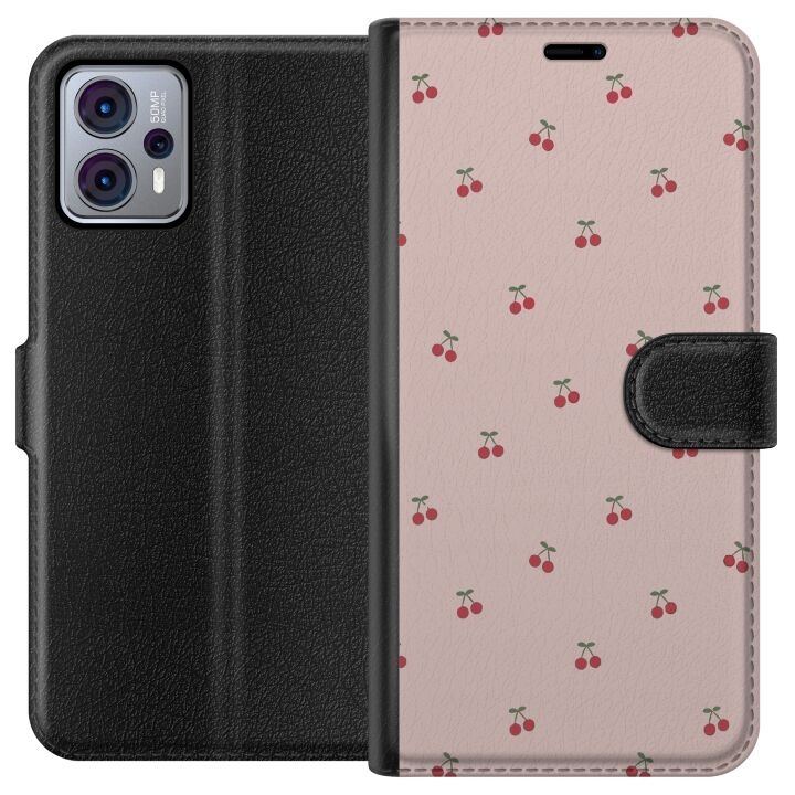 Wallet case for Motorola Moto G23 with Cherry design in the group SMARTPHONE & TABLETS / Phone cases / Motorola at TP E-commerce Nordic AB (A54780)