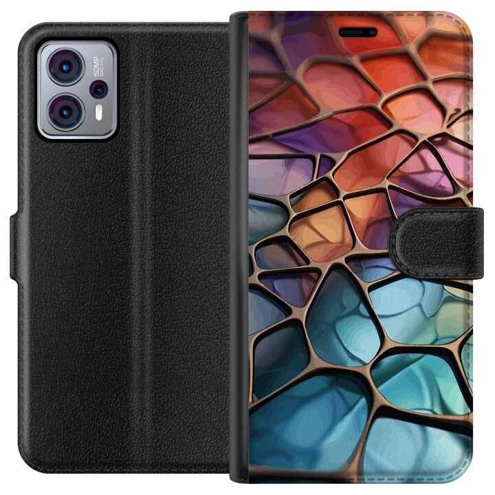 Wallet case for Motorola Moto G23 with Metallic pattern design in the group SMARTPHONE & TABLETS / Phone cases / Motorola at TP E-commerce Nordic AB (A54783)