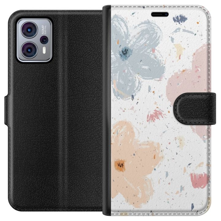 Wallet case for Motorola Moto G23 with Flowers design in the group SMARTPHONE & TABLETS / Phone cases / Motorola at TP E-commerce Nordic AB (A54785)