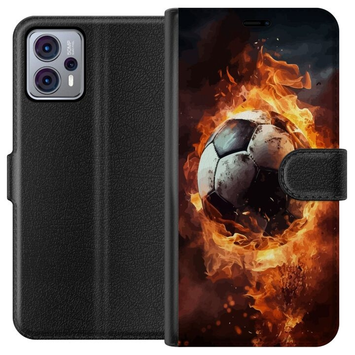 Wallet case for Motorola Moto G23 with Football design in the group SMARTPHONE & TABLETS / Phone cases / Motorola at TP E-commerce Nordic AB (A54794)