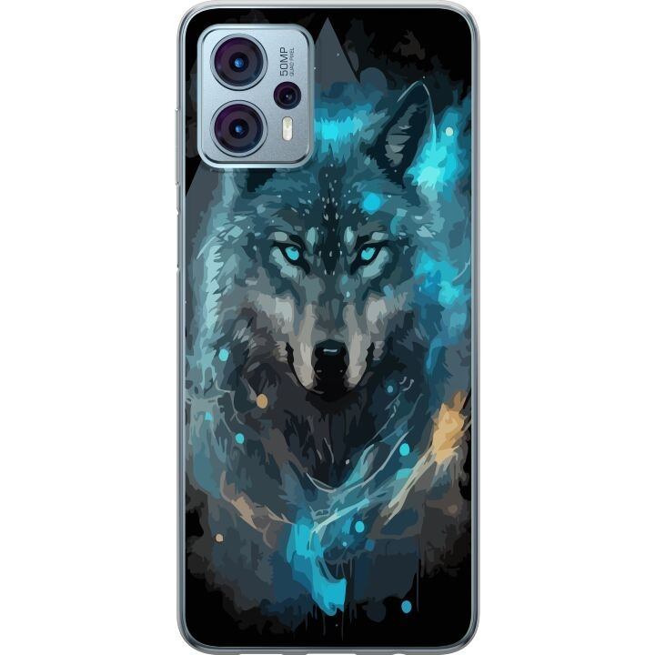 Mobile case for Motorola Moto G23 with Wolf design in the group SMARTPHONE & TABLETS / Phone cases / Motorola at TP E-commerce Nordic AB (A54805)