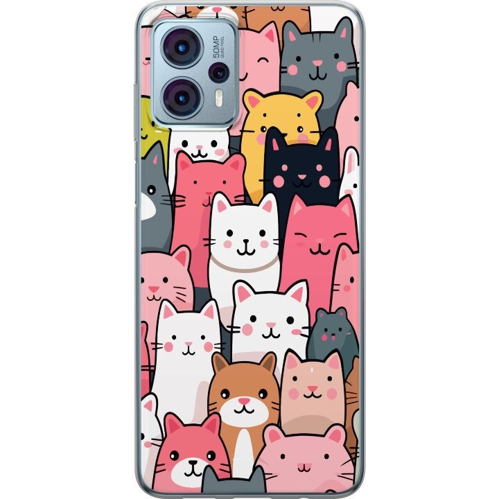 Mobile case for Motorola Moto G23 with Cat pattern design in the group SMARTPHONE & TABLETS / Phone cases / Motorola at TP E-commerce Nordic AB (A54808)