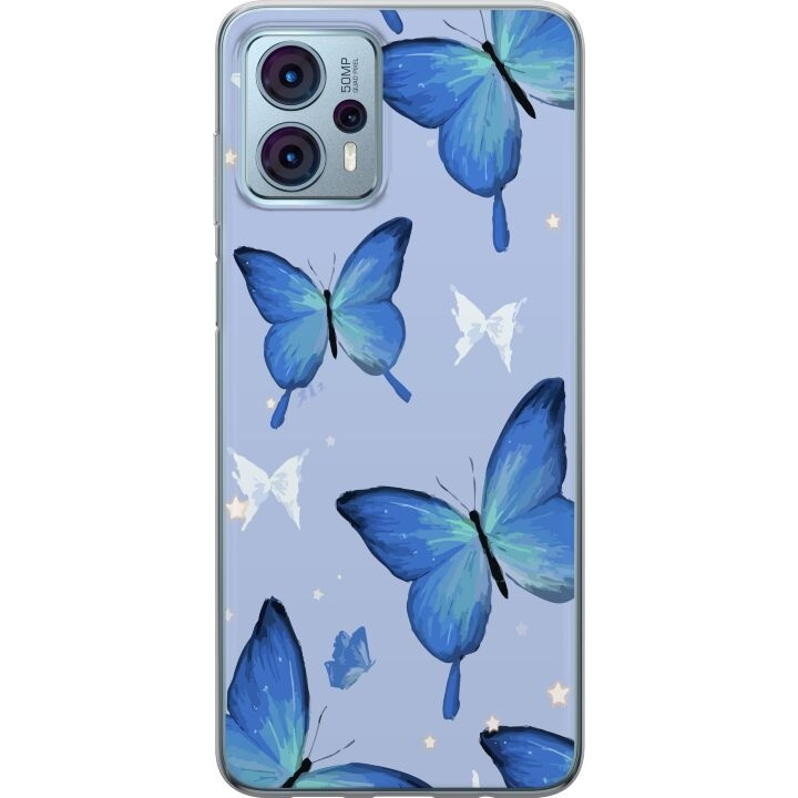 Mobile case for Motorola Moto G23 with Blue butterflies design in the group SMARTPHONE & TABLETS / Phone cases / Motorola at TP E-commerce Nordic AB (A54816)