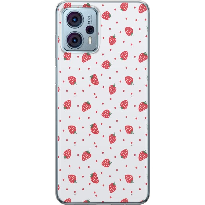 Mobile case for Motorola Moto G23 with Strawberries design in the group SMARTPHONE & TABLETS / Phone cases / Motorola at TP E-commerce Nordic AB (A54817)