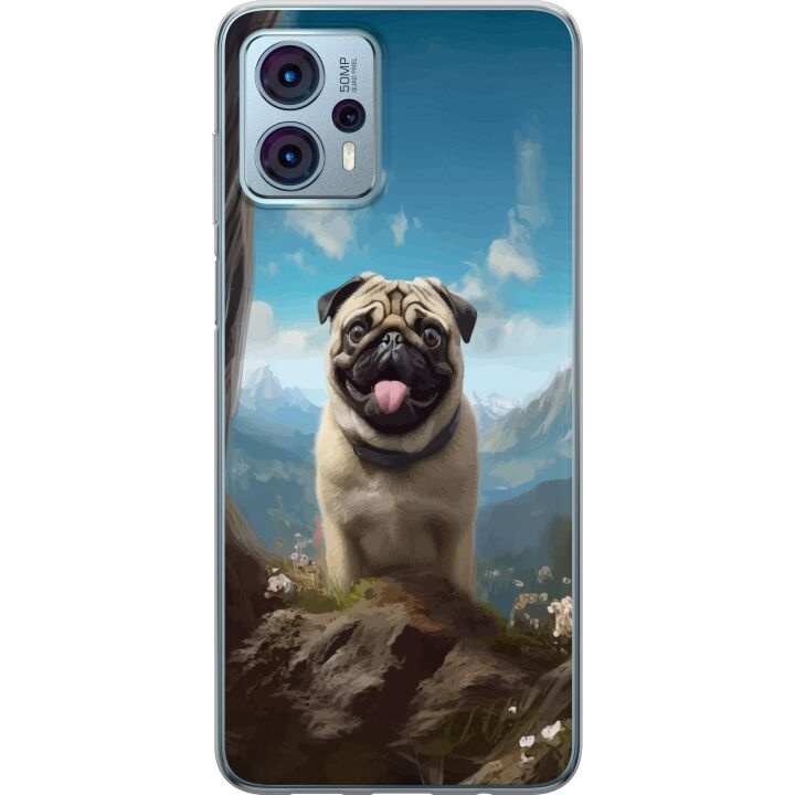 Mobile case for Motorola Moto G23 with Happy Dog design in the group SMARTPHONE & TABLETS / Phone cases / Motorola at TP E-commerce Nordic AB (A54818)