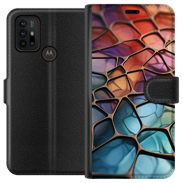 Wallet case for Motorola Moto G30 with Metallic pattern design in the group SMARTPHONE & TABLETS / Phone cases / Motorola at TP E-commerce Nordic AB (A54837)