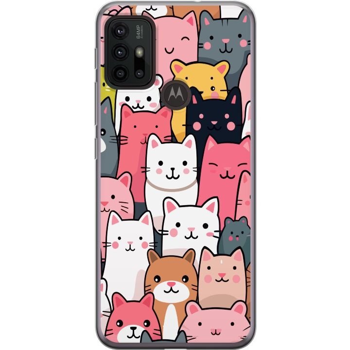 Mobile case for Motorola Moto G30 with Cat pattern design in the group SMARTPHONE & TABLETS / Phone cases / Motorola at TP E-commerce Nordic AB (A54862)