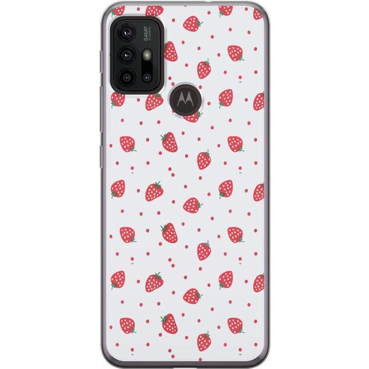 Mobile case for Motorola Moto G30 with Strawberries design in the group SMARTPHONE & TABLETS / Phone cases / Motorola at TP E-commerce Nordic AB (A54871)